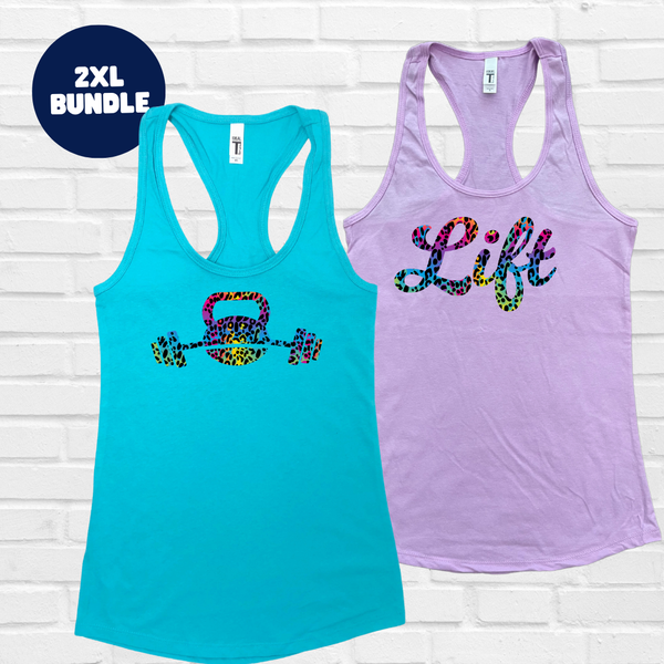 2XL Racerback Tank Bundle - Tahiti Blue and Lilac - FINAL SALE