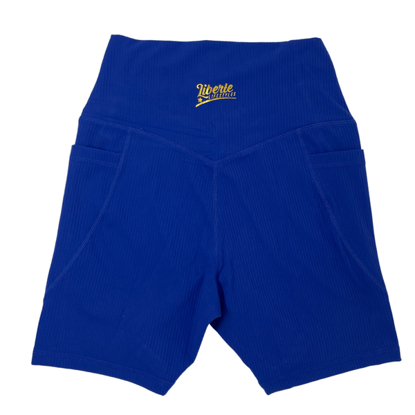 Liberte Lifestyles Royal blue Ribbed 5" Lifestyle Shorts High rise shorts with pockets 