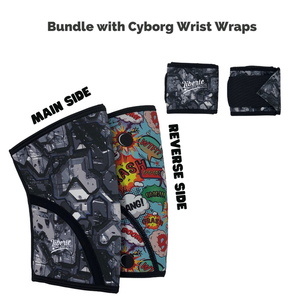 Knee Sleeve & Wrist Wrap Bundle - Cyborg Superhero