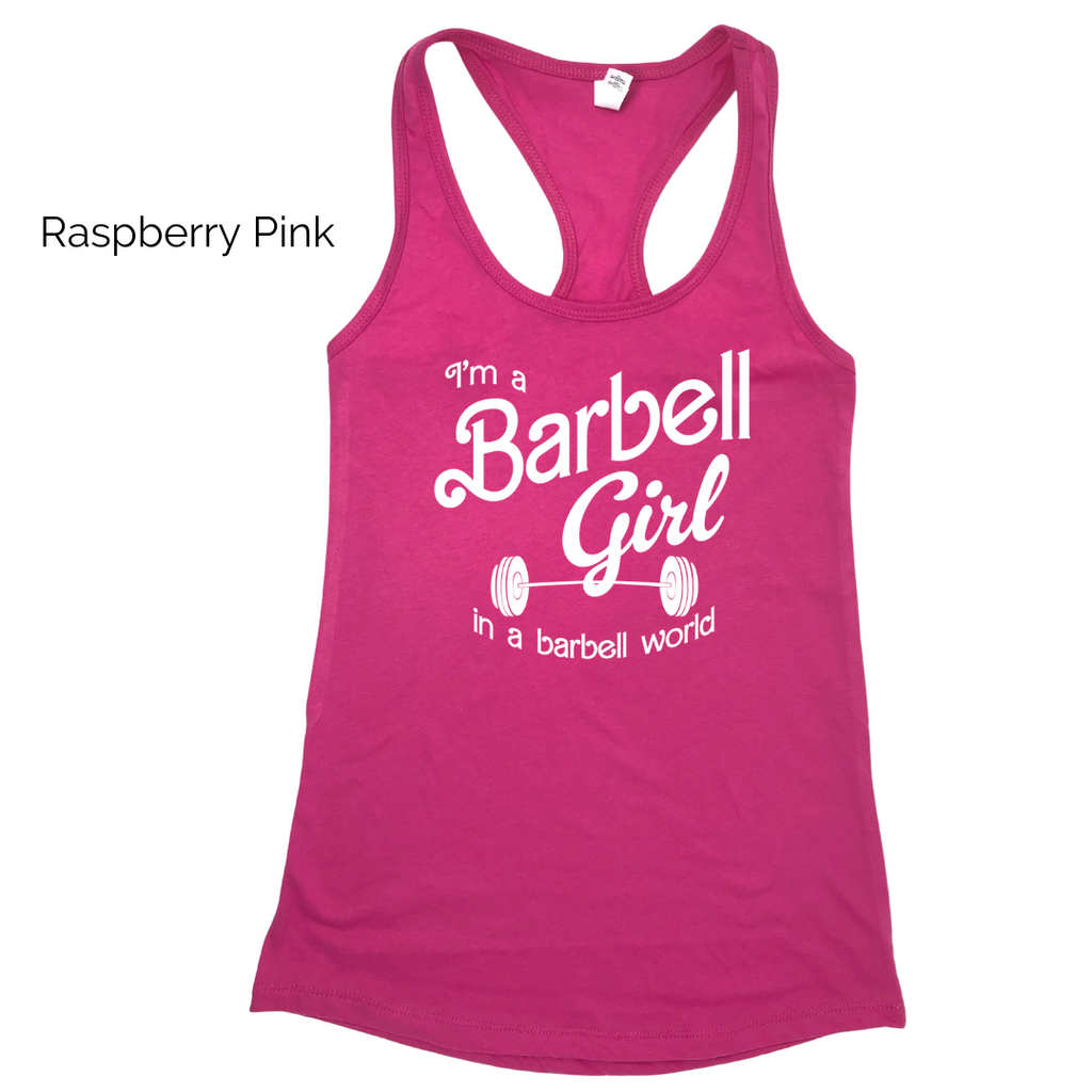 Barbell Girl Racerback Tank - Raspberry Pink - XS & 2XL ONLY