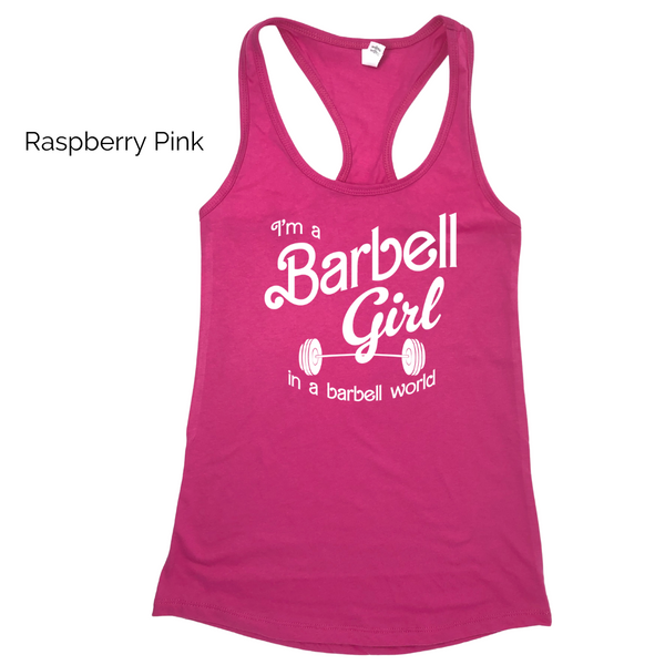 Barbell Girl Racerback Tank - Raspberry Pink - XS & 2XL ONLY