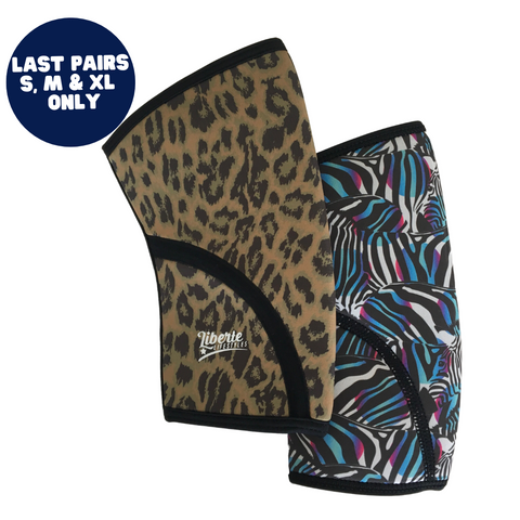 5mm Reversible Wild Safari Print Knee Sleeves (Pair) - S, M & XL only