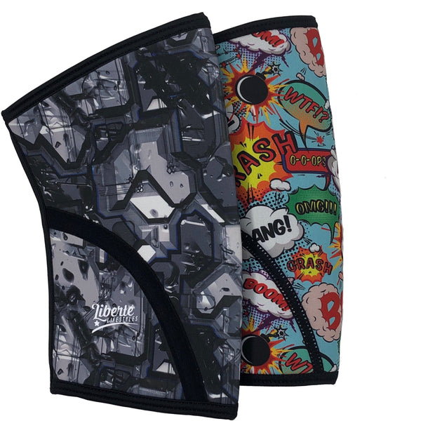 Liberte Lifestyles Reversible Cyborg Superhero Knee Sleeves 5mm