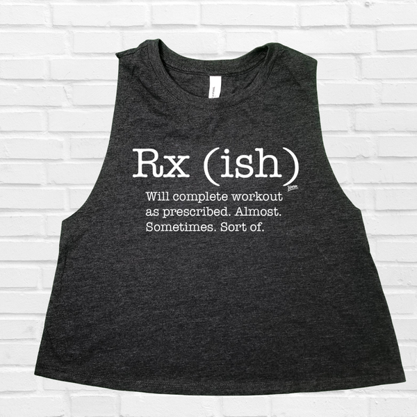 Rx-ish Crop Tank - Dark Heather Grey
