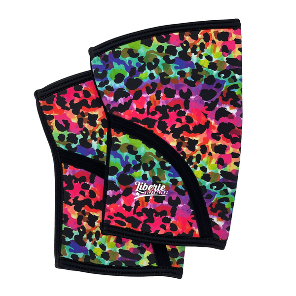 Liberte Lifestyles Knee Sleeves and Fitness Accessories for Crossfit weightlifting powerlifting - rainbow leopard sunflower