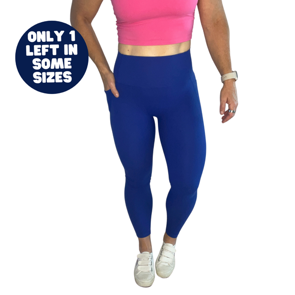 Royal Blue Ribbed 25" Lifestyle Leggings
