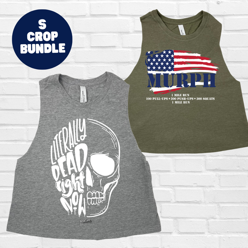 Small Crop Tank Bundle - Olive & Light Grey - FINAL SALE