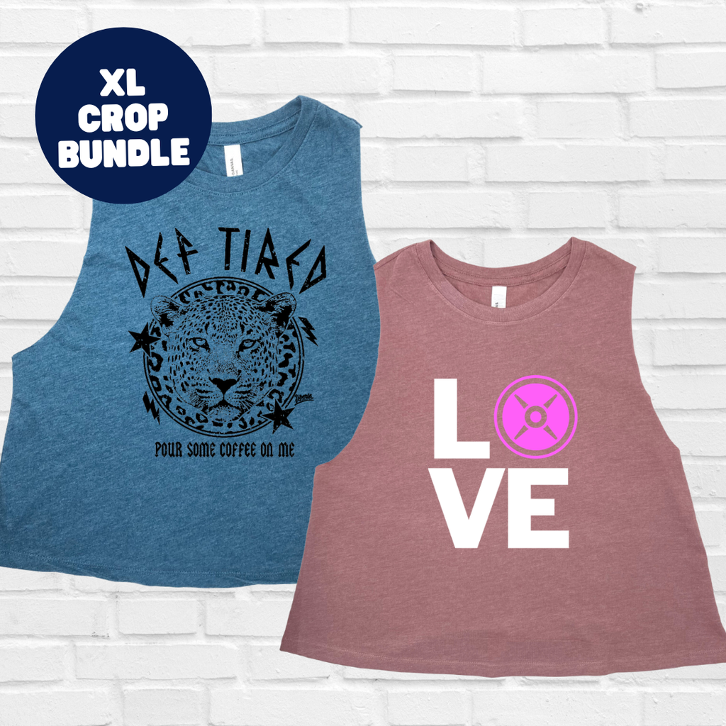 XL Crop Tank Bundle - Teal & Mauve - FINAL SALE