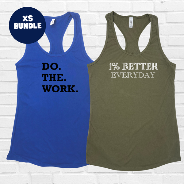 XS Racerback Tank Bundle - Do the work & 1% Better Everyday - FINAL SALE