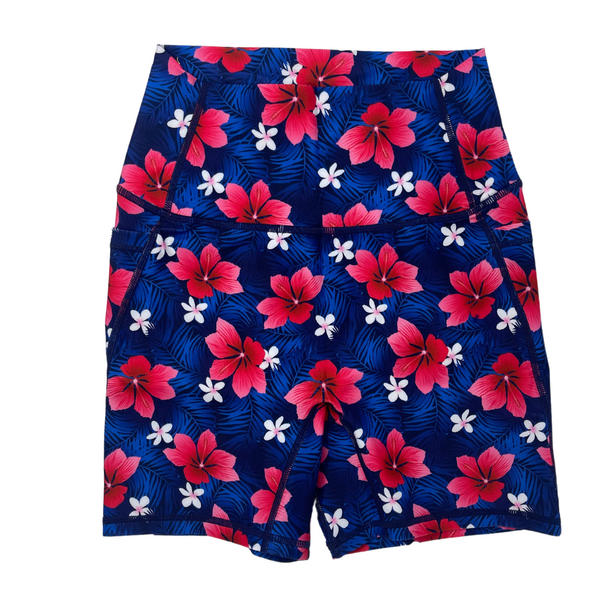 Liberte Lifestyles Aloha Floral 5" Shorts with pockets - tropical gym shorts