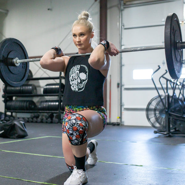 5mm Reversible Hibiscus Skull/Palm Beach Print Knee Sleeves (Pair) - XS,S & M ONLY