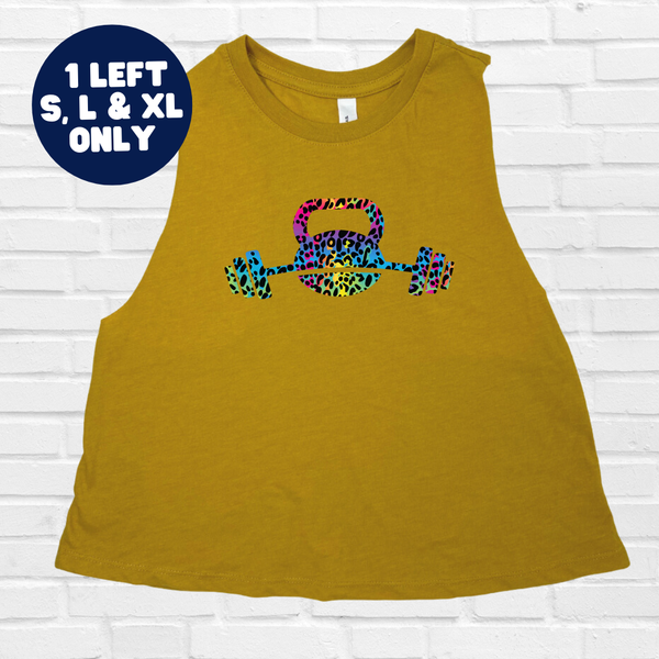 Kettlebell Crop Tank - Heather Mustard - FINAL SALE - S, L & XL ONLY
