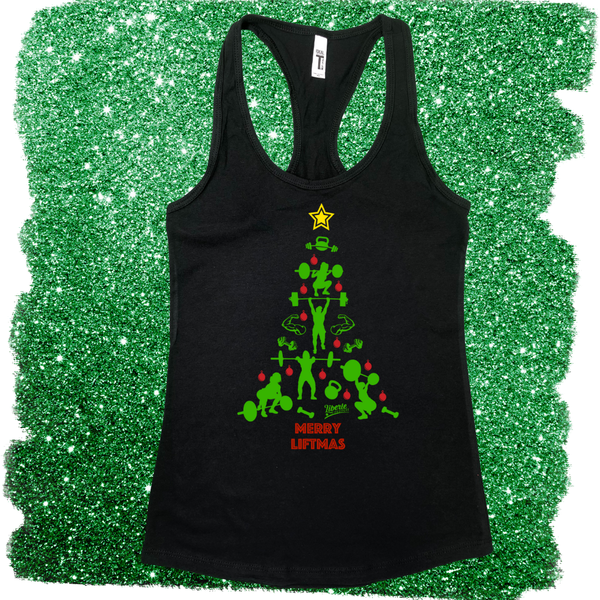 Merry Liftmas Racerback Tank