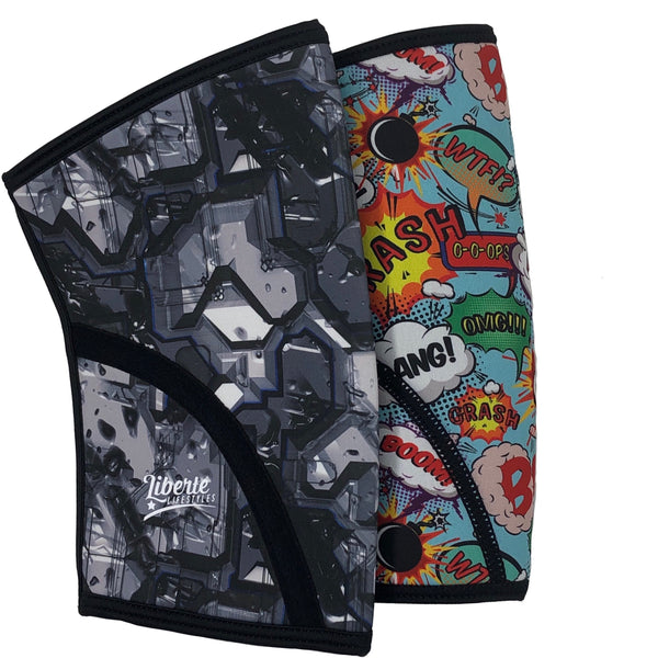 Liberte Lifestyles Reversible Cyborg Superhero Knee Sleeves 5mm