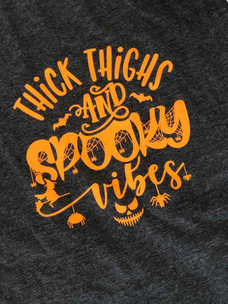 Thick Thighs Save Lives Spooky Vibes Halloween Crop Tank Liberte Lfiestyles