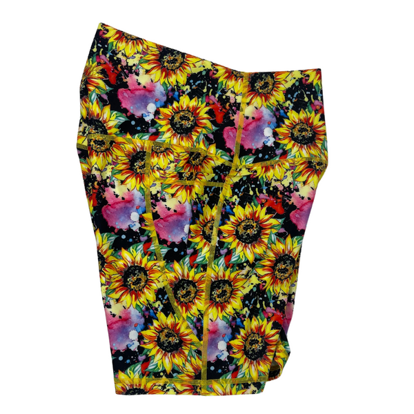 Liberte Lifestyles sunflower 5" lifestyle shorts - sunflower gym shorts