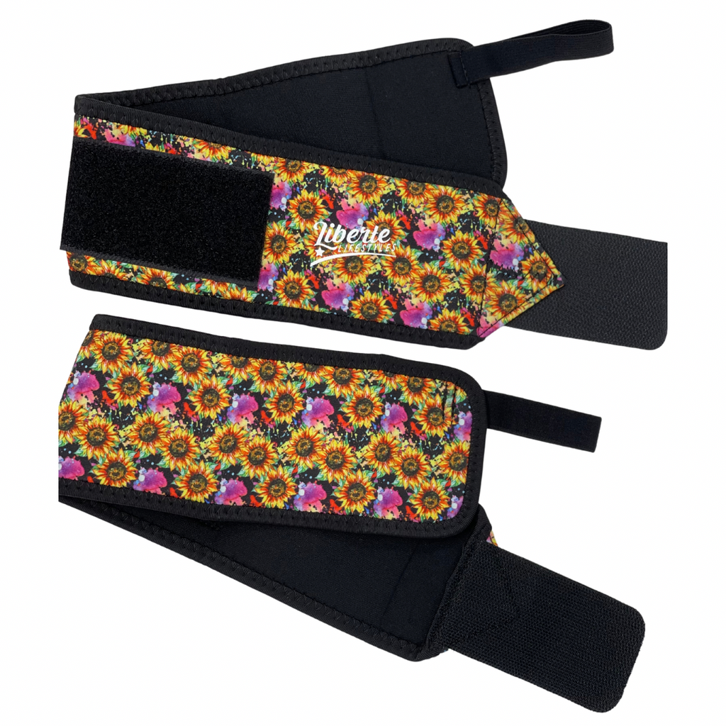 Liberte Lifestyles Gym and Fitness Accessories and Apprel - Wrist Wraps Sunflower Burst 