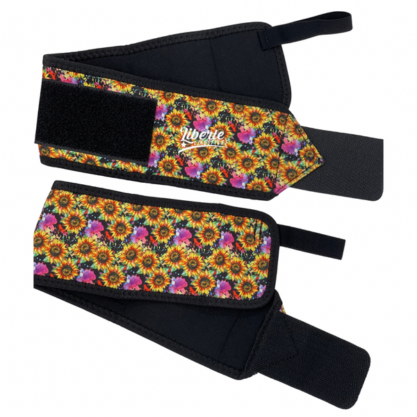 Liberte Lifestyles Gym and Fitness Accessories and Apprel - Wrist Wraps Sunflower Burst 