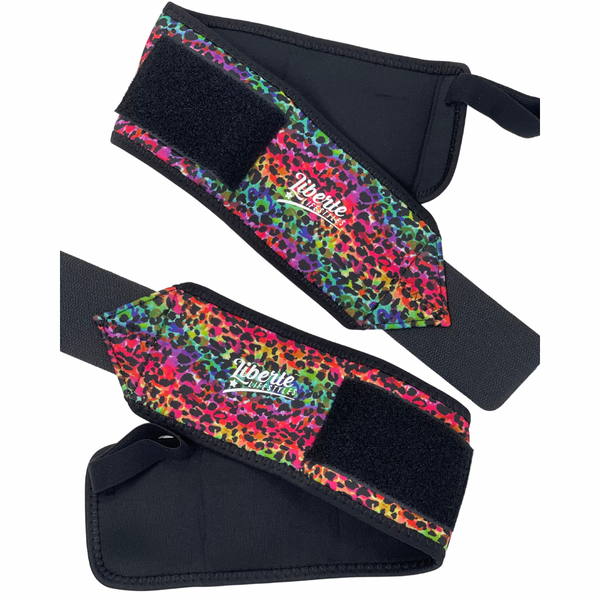 Liberte Lifestyles Gym and Fitness Accessories and Apprel - Wrist Wraps Rainbow Leopard Print