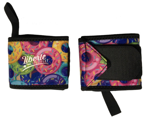 Liberte Lifestyles Wrist Wraps Donut Print Pair Closed